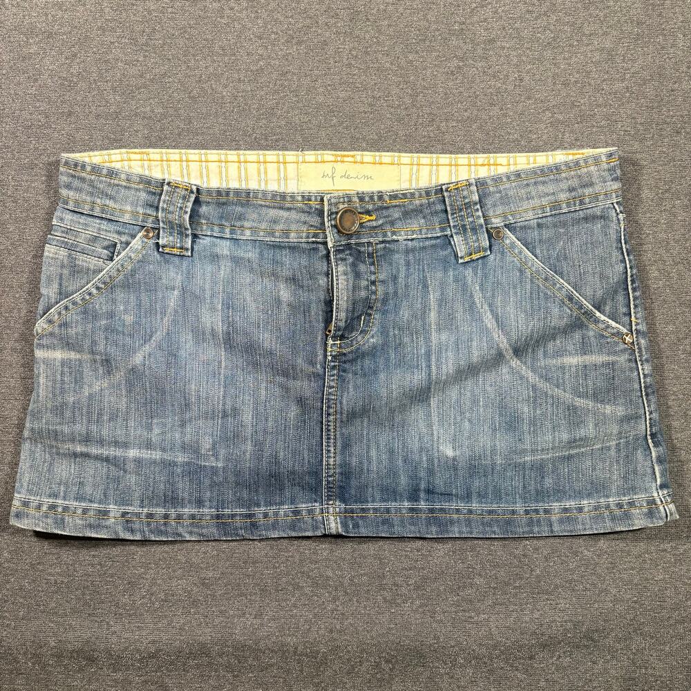 Y2K Mcbling Core Mini Micro Denim Skirt Womens US 10 Trashy Core